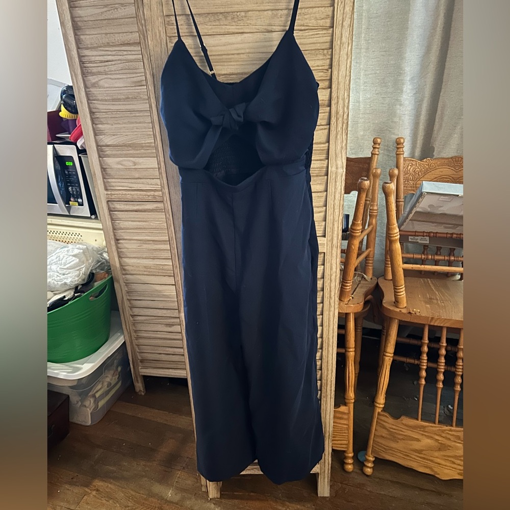 Elegant Black Jumpsuit with Bow Detail